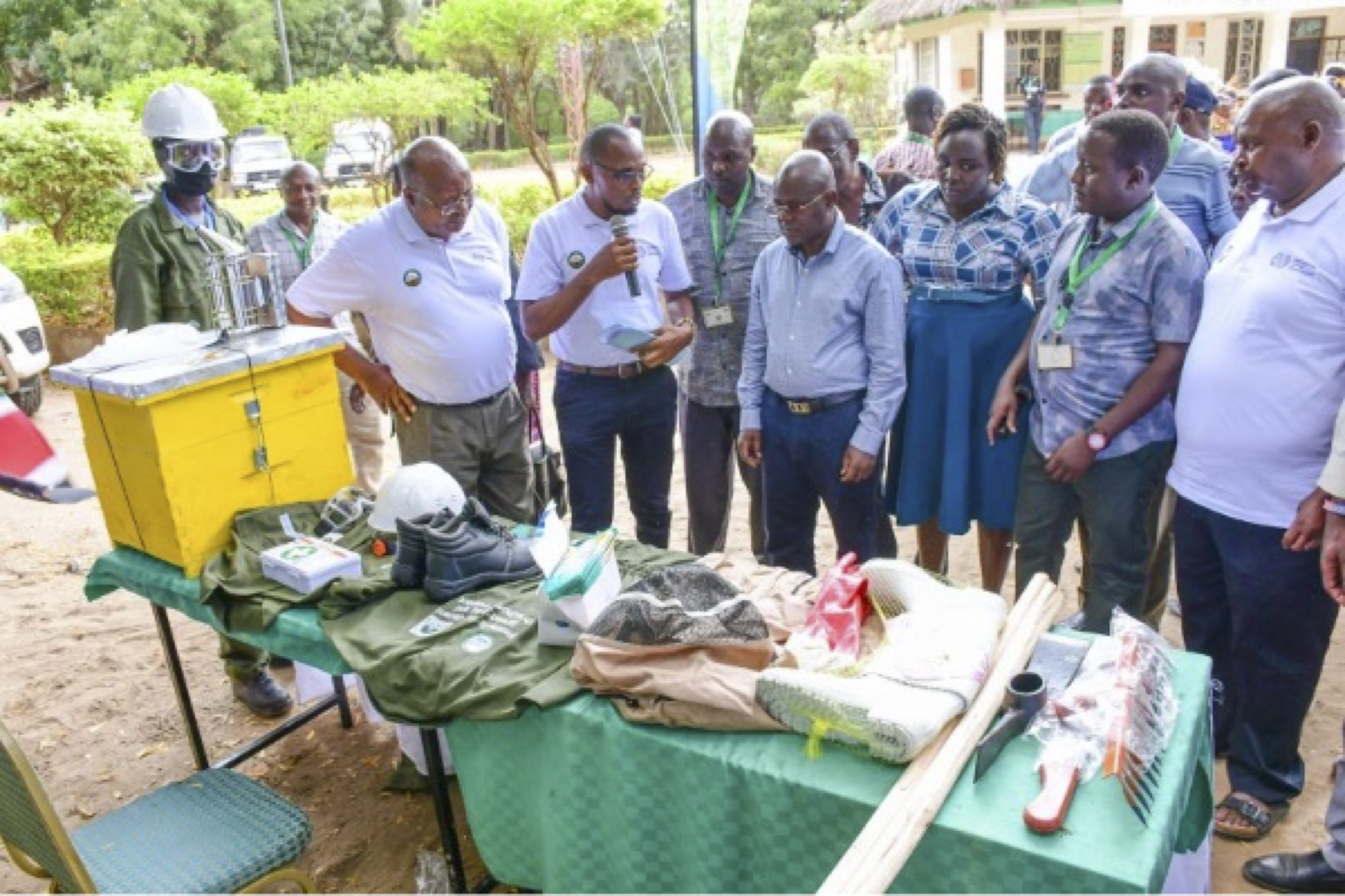 Mr. Patrick Mwirigi, Assistant Regional Director KEFRI Turkana sub-center briefing Dr. John Erus, the Deputy Governor Turkana County. 